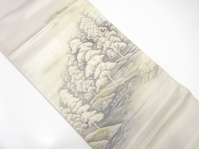 JAPANESE KIMONO / ANTIQUE FUKURO OBI / SILK / WOVEN TREES